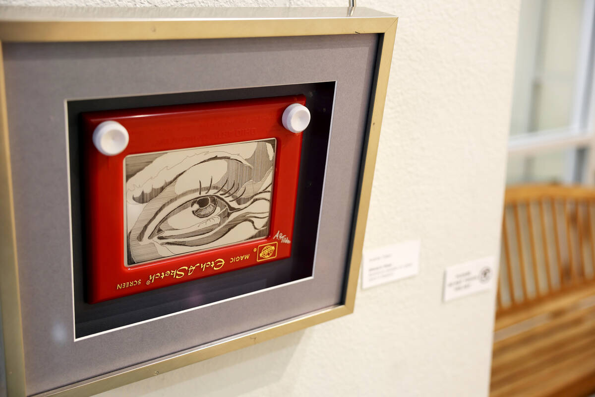Works of art using Etch-A-Sketch toys, including Olivia’s View by Andrea Tilden, are on ...