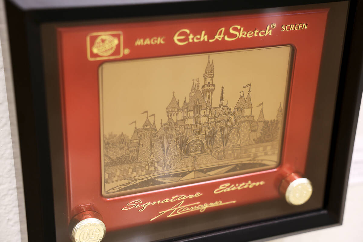 Works of art using Etch-A-Sketch toys, including Sleeping Beauty’s Castle by Kevin Davis ...