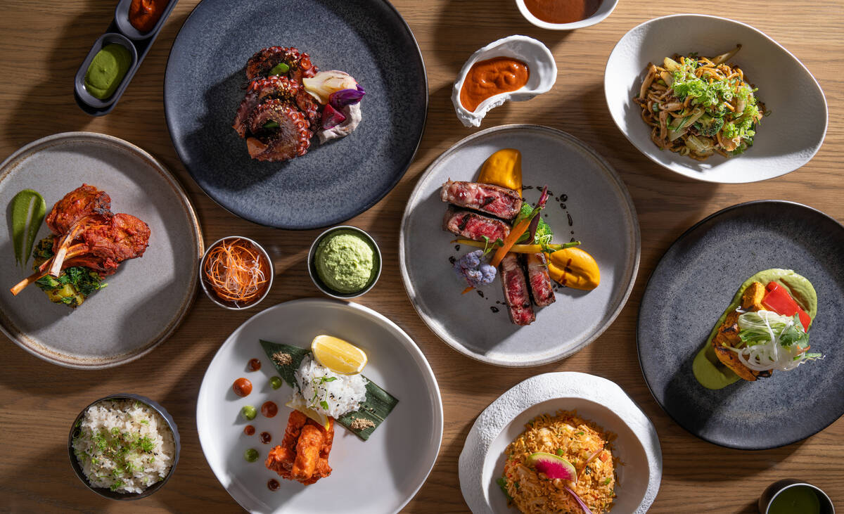 A spread of dishes from Tamba, the longtime Las Vegas Indian restaurant, which is reopening on ...