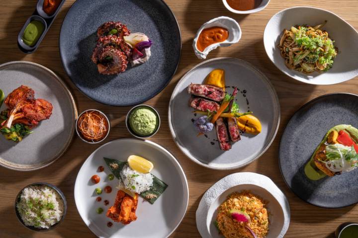 A spread of dishes from Tamba, the longtime Las Vegas Indian restaurant, which is reopening on ...