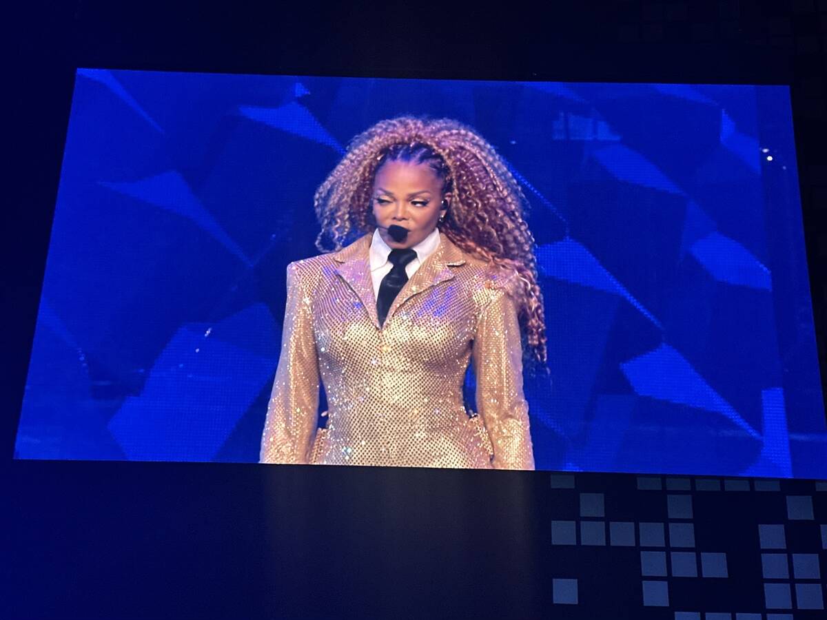 Janet Jackson performs at the launch of her residency production at Resorts World Theatre on Mo ...