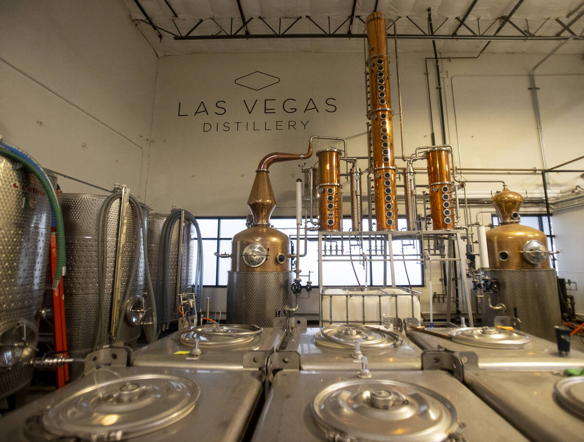 Stills and other equipment at Las Vegas Distillery in Henderson. (Daniel Jacobi II/Las Vegas Re ...