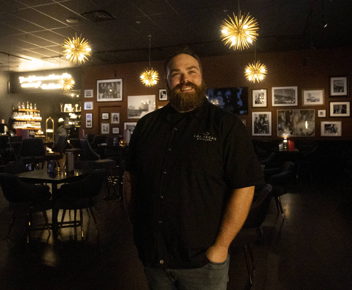 Tasting room and brand mixologist Cody Fredrickson at Las Vegas Distillery in Henderson. (Danie ...