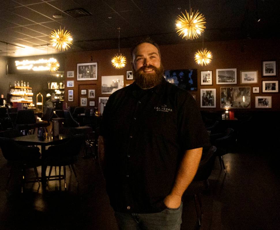 Tasting room and brand mixologist Cody Fredrickson at Las Vegas Distillery in Henderson. (Danie ...