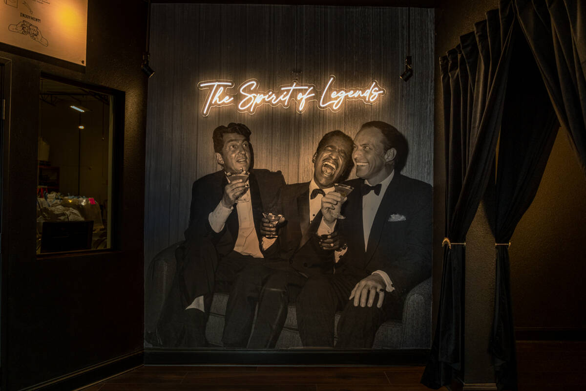 A Rat Pack trio, who need no introduction, in the tasting room at Las Vegas Distillery in Hende ...
