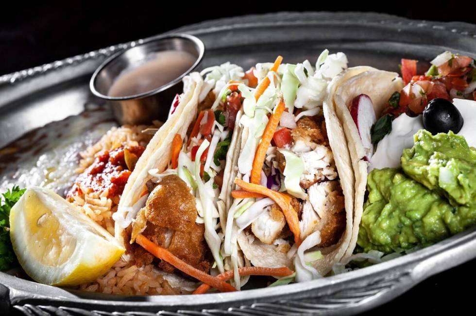 Beer-battered mahi mahi fish tacos from Panchos, a Mexican restaurant in Downtown Summerlin. (C ...