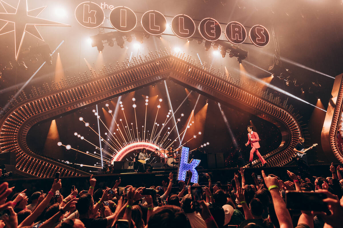 The Killers perform at the Colosseum at Caesars Palace on Friday, Aug. 16, 2024. (Chris Phelps)