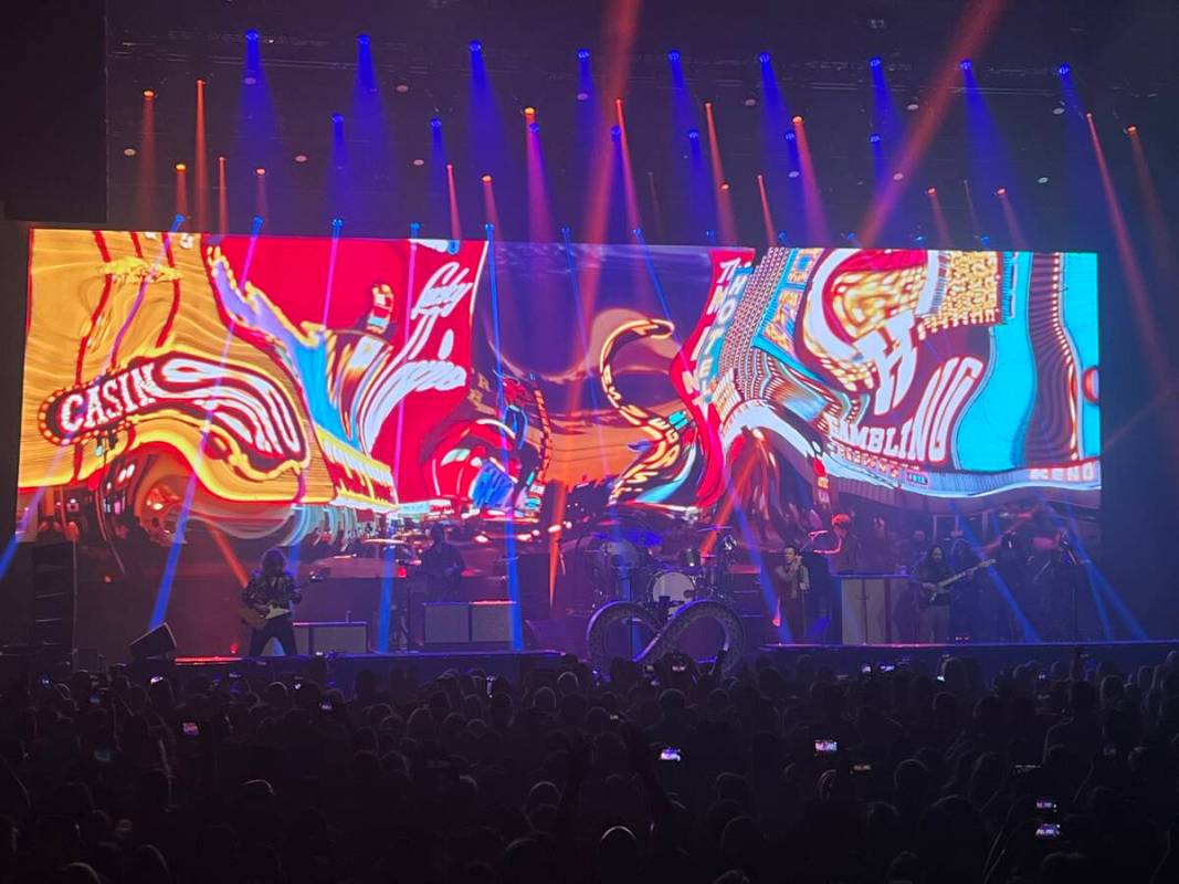 The Killers are shown at the Chelsea at the Cosmopolitan of Las Vegas on Saturday, April 16, 20 ...