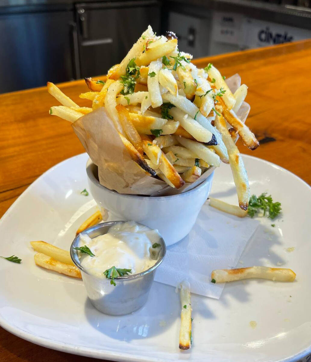 Truffle fries at Cottonwood Station, a restaurant in Blue Diamond, a tiny former mining village ...