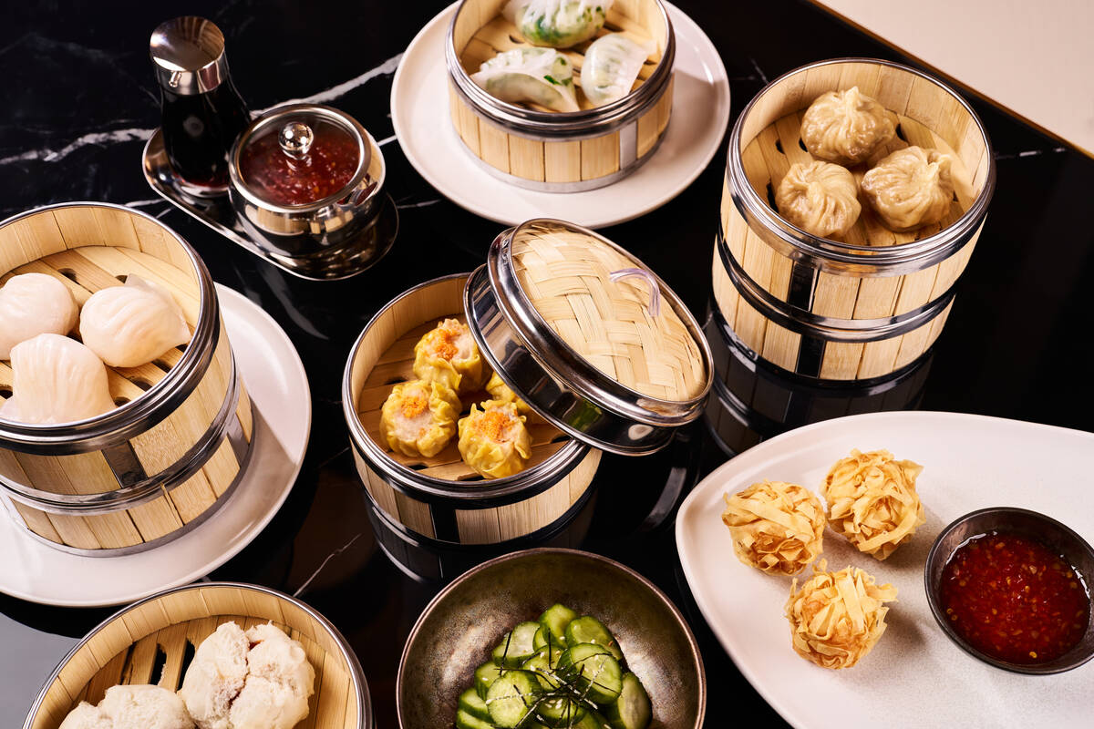 A dim sum spread from Noodles in Bellagio, which reopened on the Las Vegas Strip in January 202 ...