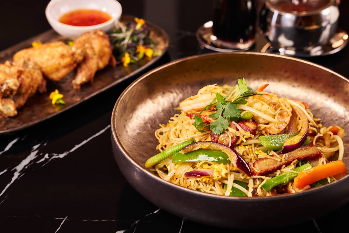 Singapore noodles from Noodles in Bellagio, which reopened on the Las Vegas Strip in January 20 ...