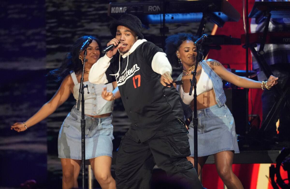 Anderson .Paak performs during the FireAid benefit concert on Thursday, Jan. 30, 2025, at The F ...