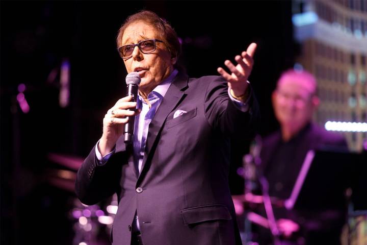 Dennis Bono performs during a taping of "The Dennis Bono Show" at the South Point Showroom in L ...