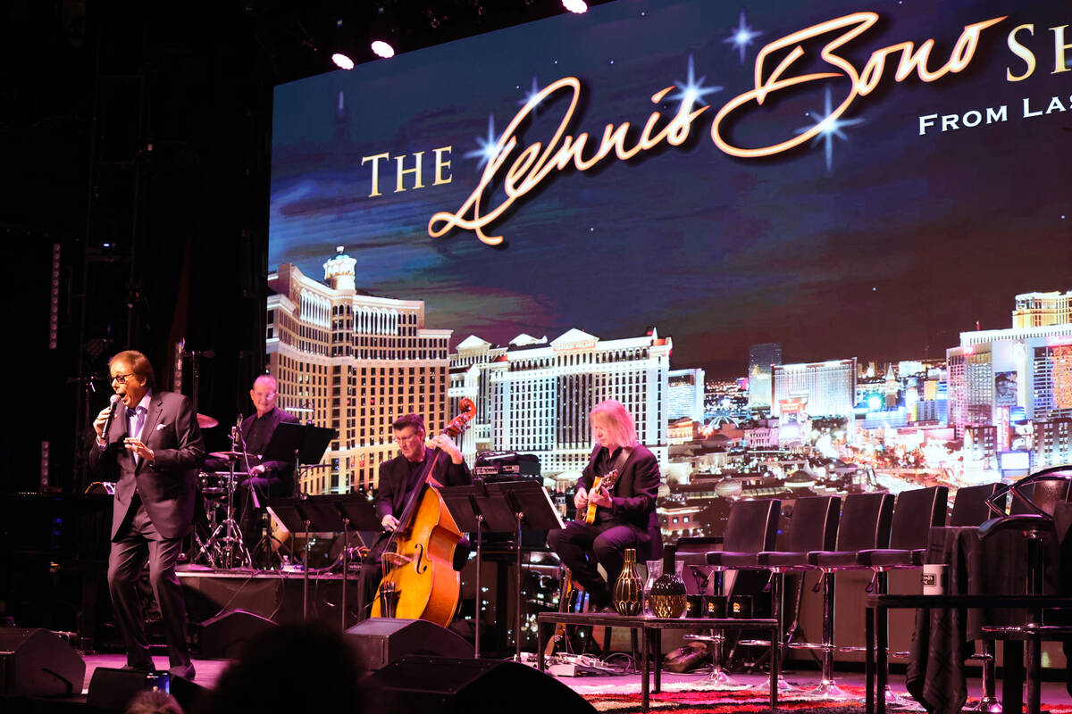 Dennis Bono performs during a taping of "The Dennis Bono Show" at the South Point Showroom in L ...