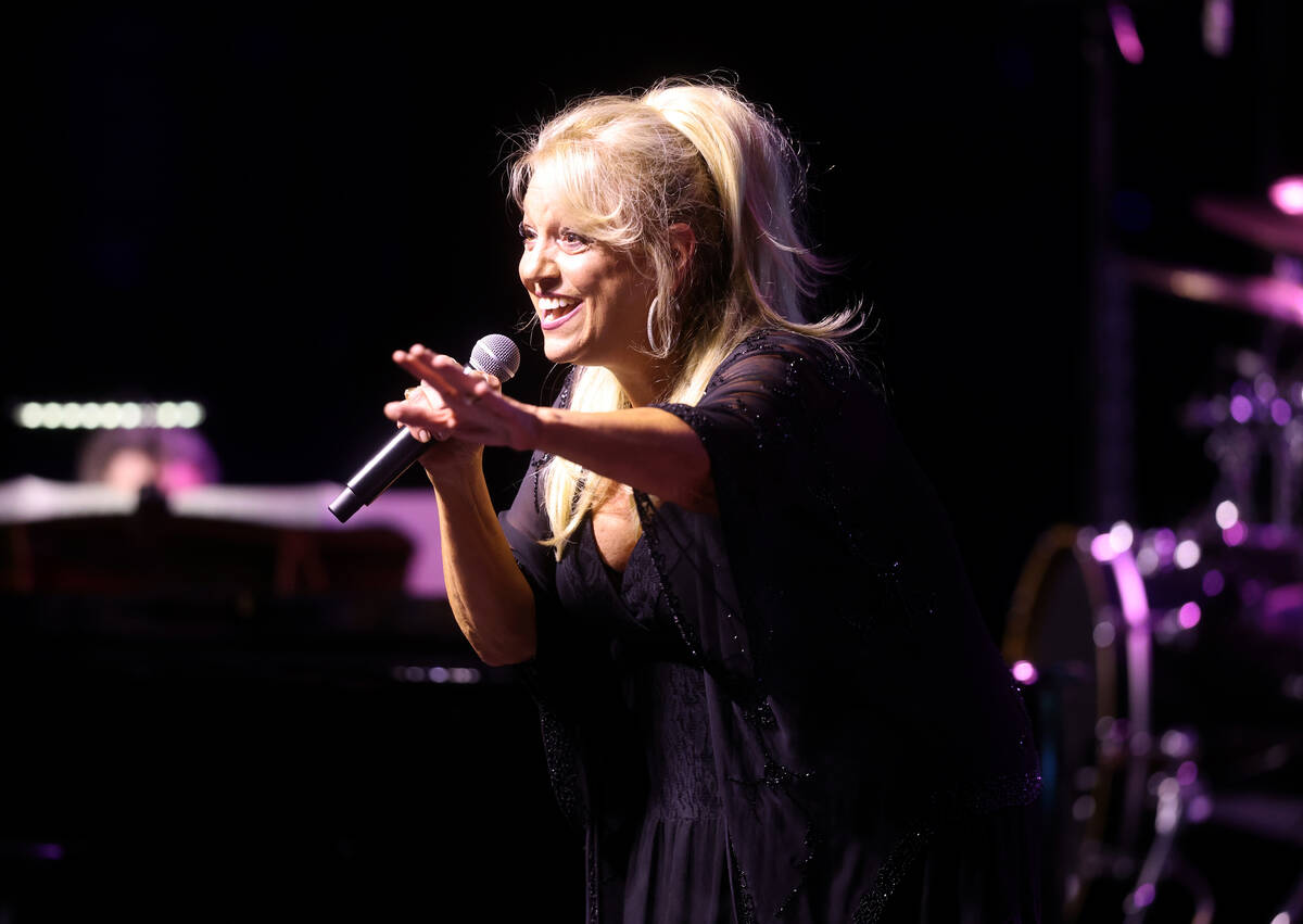 Patty Powers performs during a taping of "The Dennis Bono Show" at the South Point Showroom in ...