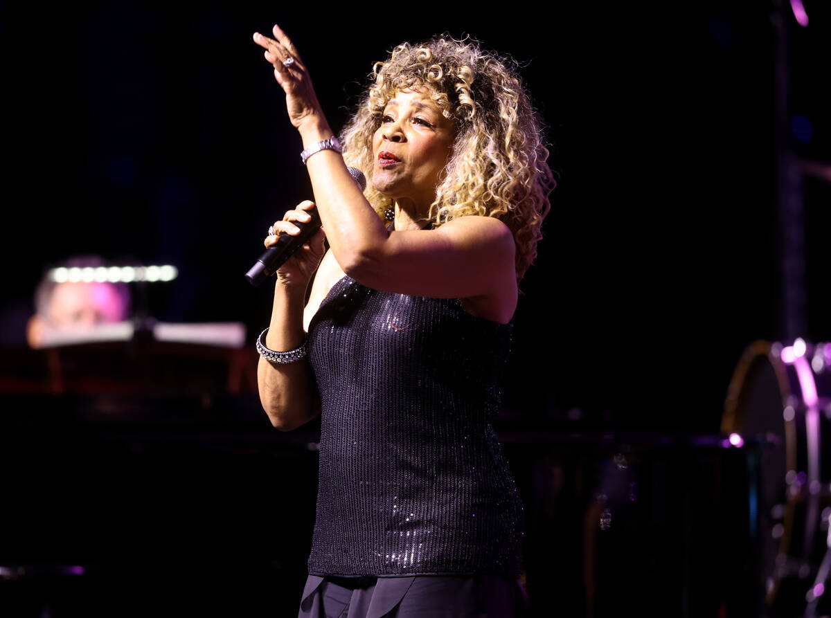 Genevieve Dew performs during a taping of "The Dennis Bono Show" at the South Point Showroom in ...