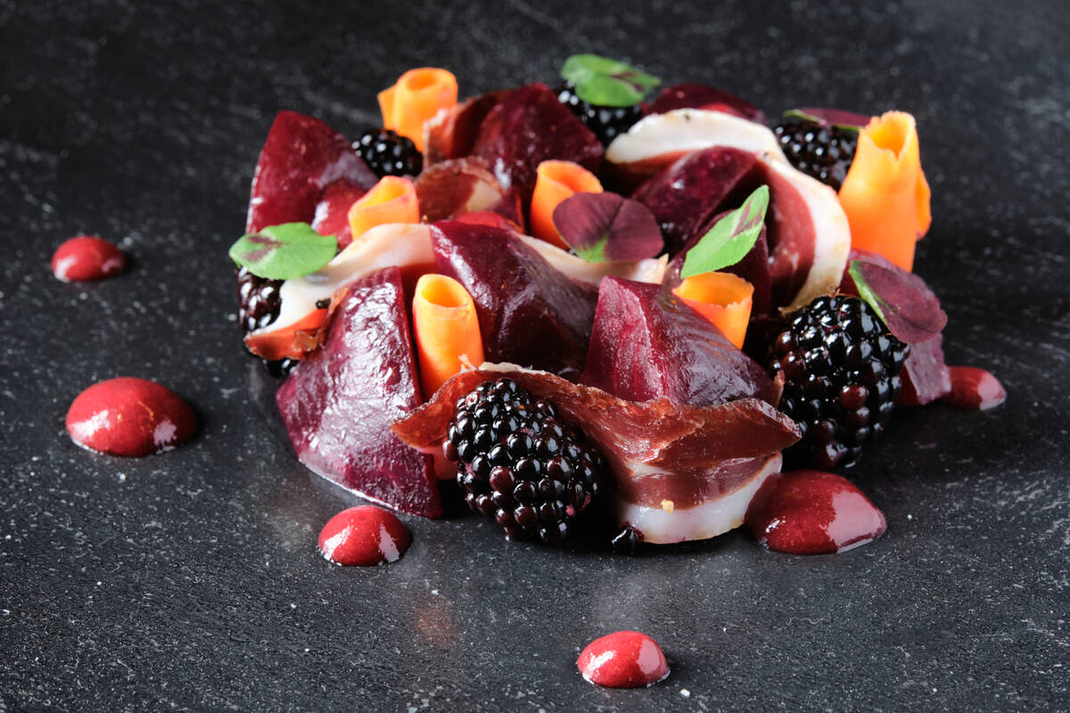 Red beet salad to celebrate Valentine's Day 2025 from Basilico Ristorante in southwest Las Vega ...