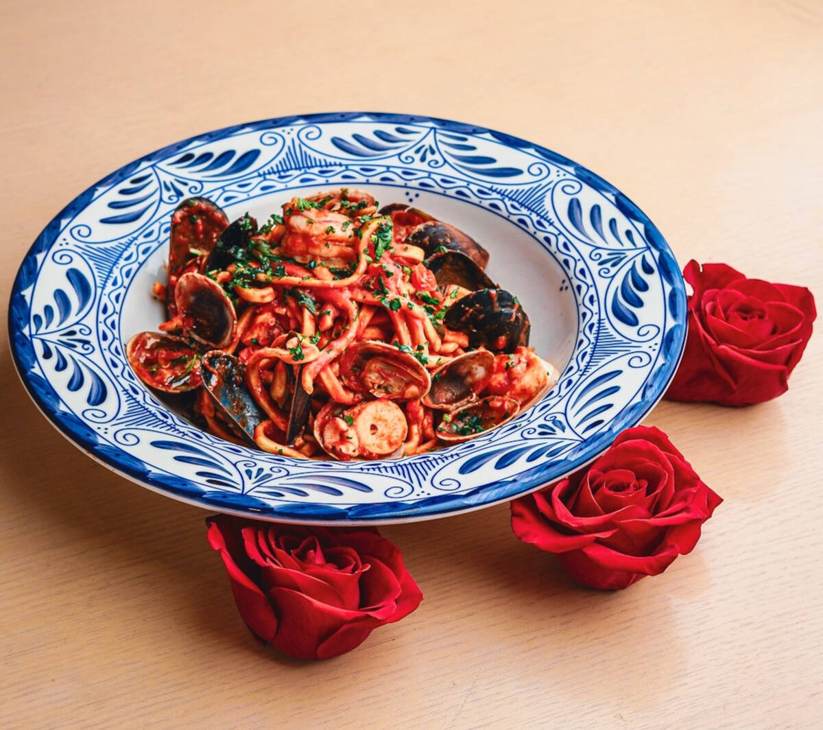 Spaghetti with seafood to celebrate Valentine's Day 2025 from Bottiglia Cucina & Enoteca in Gre ...