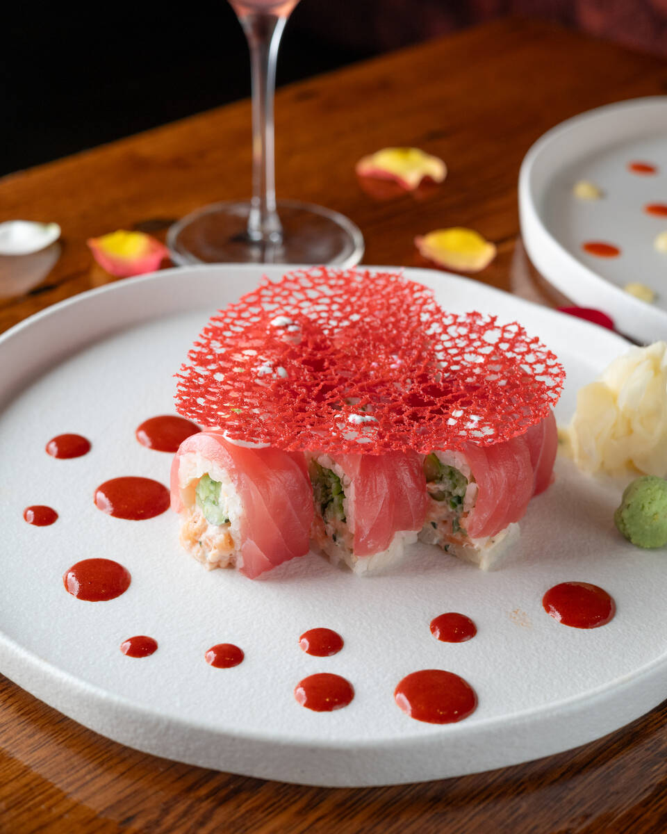 The Heart Roll to celebrate Valentine's Day 2025 from Tao Asian Bistro in The Venetian on the L ...