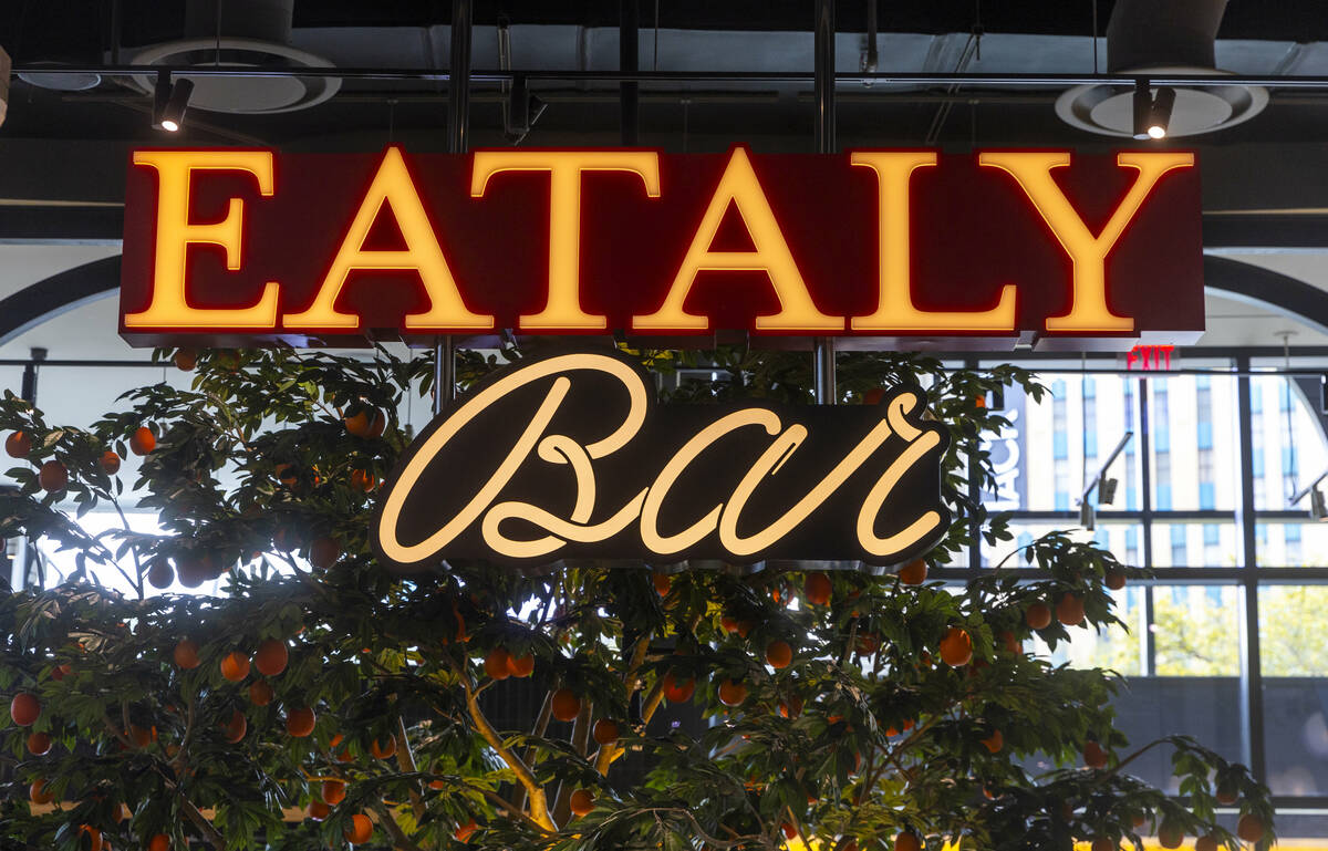 New signage for Eataly Bar and Pizza al Padellino in Eataly at the Park MGM on Friday, Jan. 31, ...