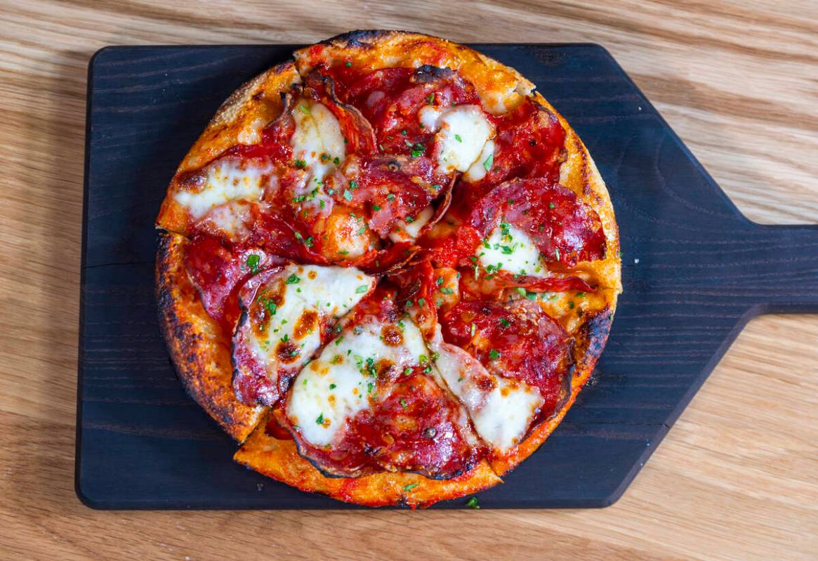 A Soppressata Pizza from Eataly Bar and Pizza al Padellino in Eataly at the Park MGM on Friday, ...