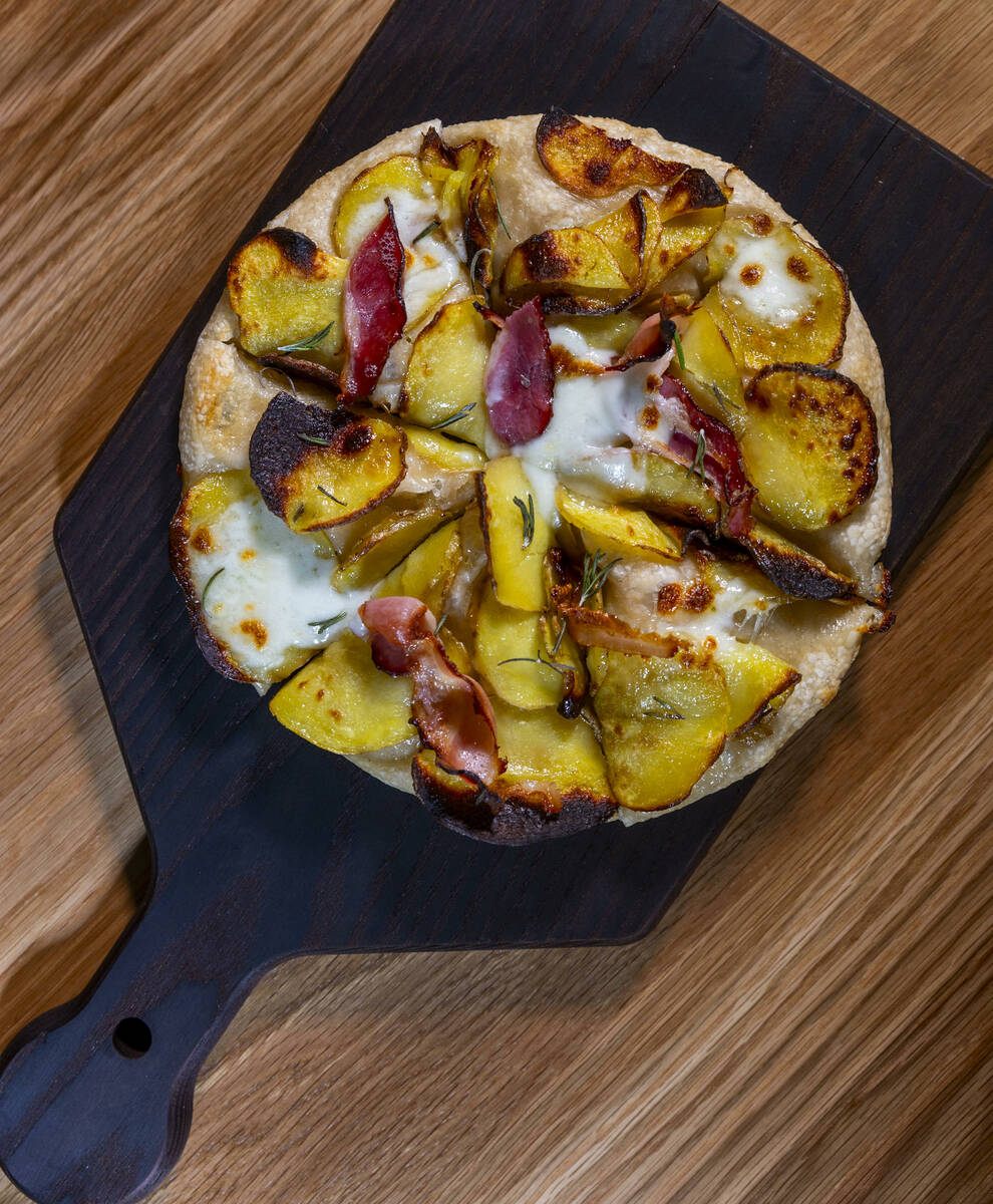 A Patate e Pancetta Pizza from Eataly Bar and Pizza al Padellino in Eataly at the Park MGM on ...