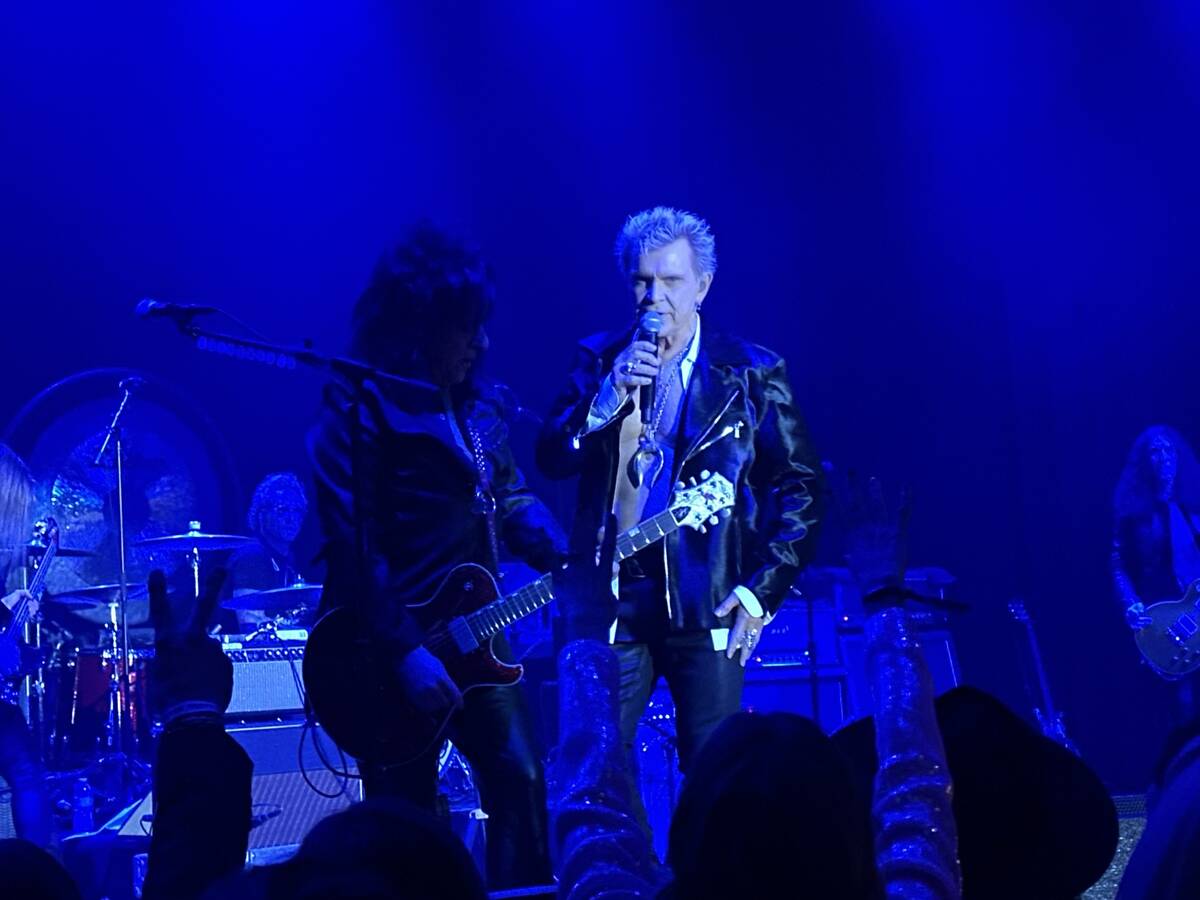 Billy Idol and Steve Stevens perform at Janie's Fund charity show on Sunday, Feb. 2, 2025. (Joh ...