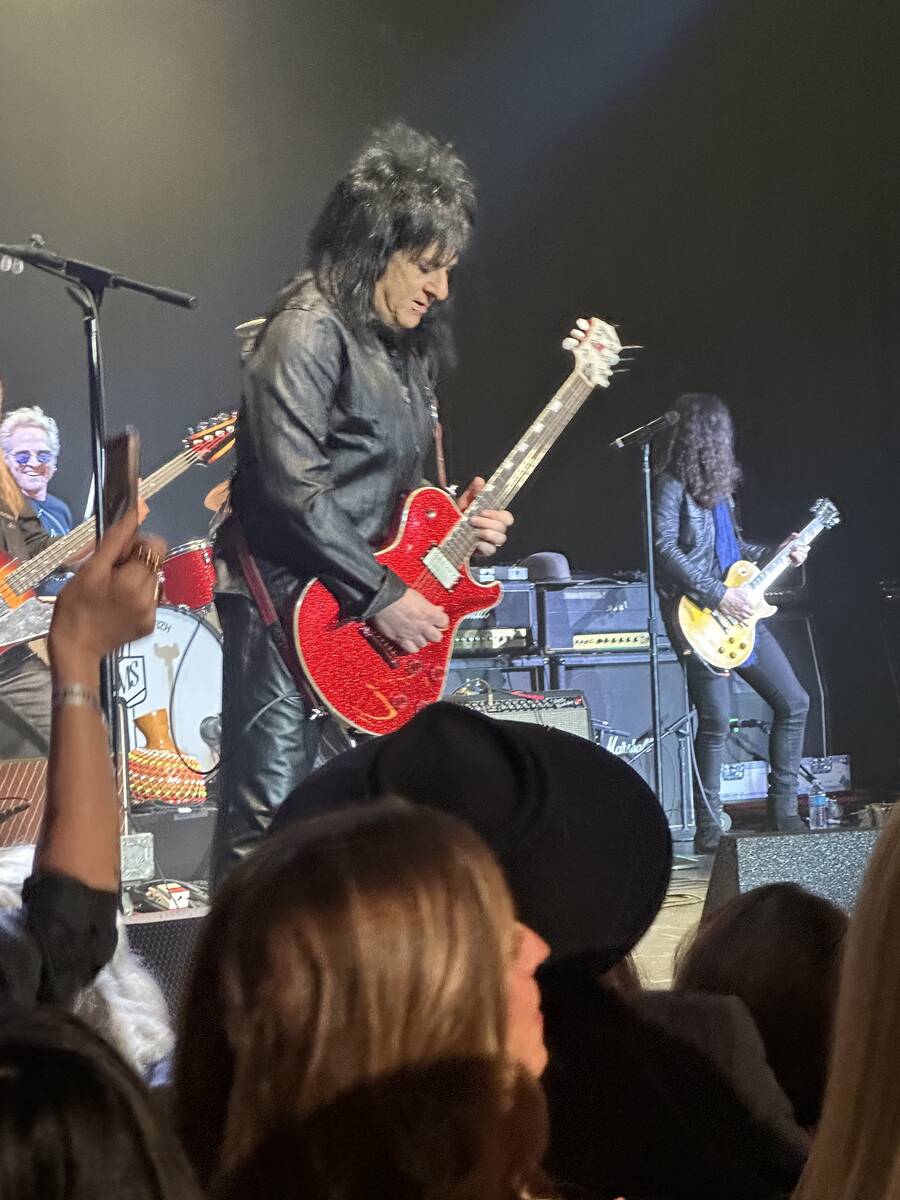 Steve Stevens performs at Janie's Fund charity show on Sunday, Feb. 2, 2025. (John Katsilometes ...