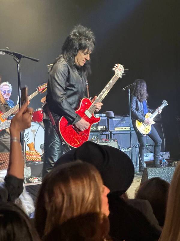 Steve Stevens performs at Janie's Fund charity show on Sunday, Feb. 2, 2025. (John Katsilometes ...
