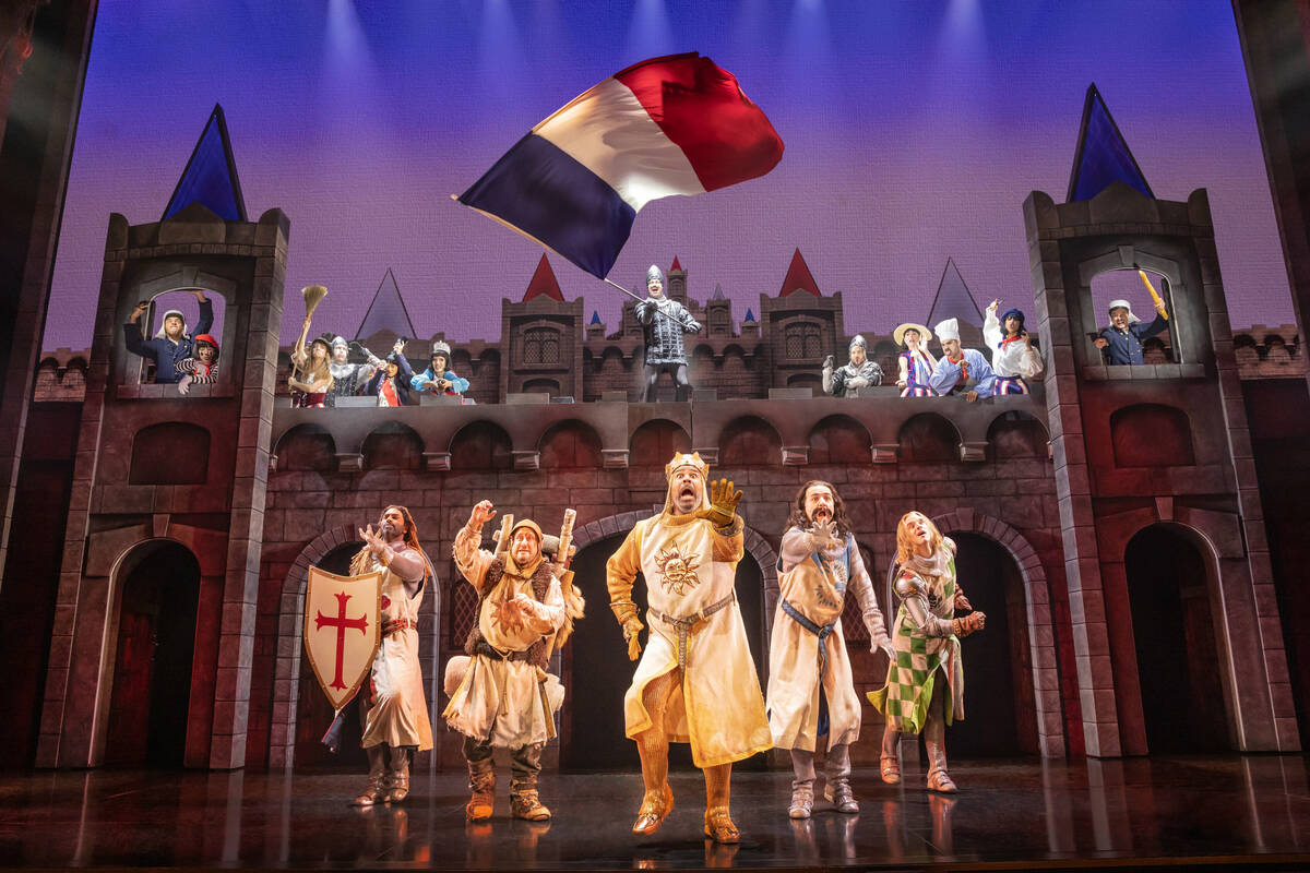 The Broadway cast of "Spamalot." (Matthew Murphy and Evan Zimmerman)