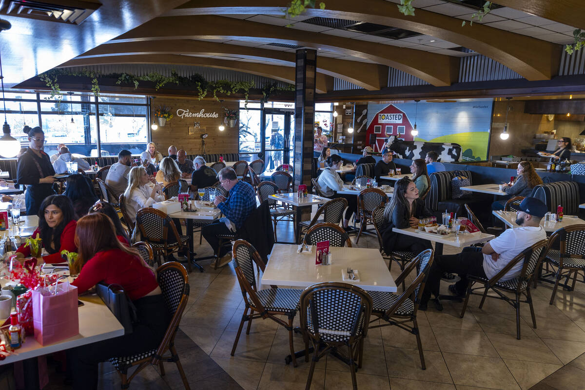 Interior of Toasted Gastrobrunch which is at the top of Yelp's Top 100 Brunch Spots of 2024 on ...