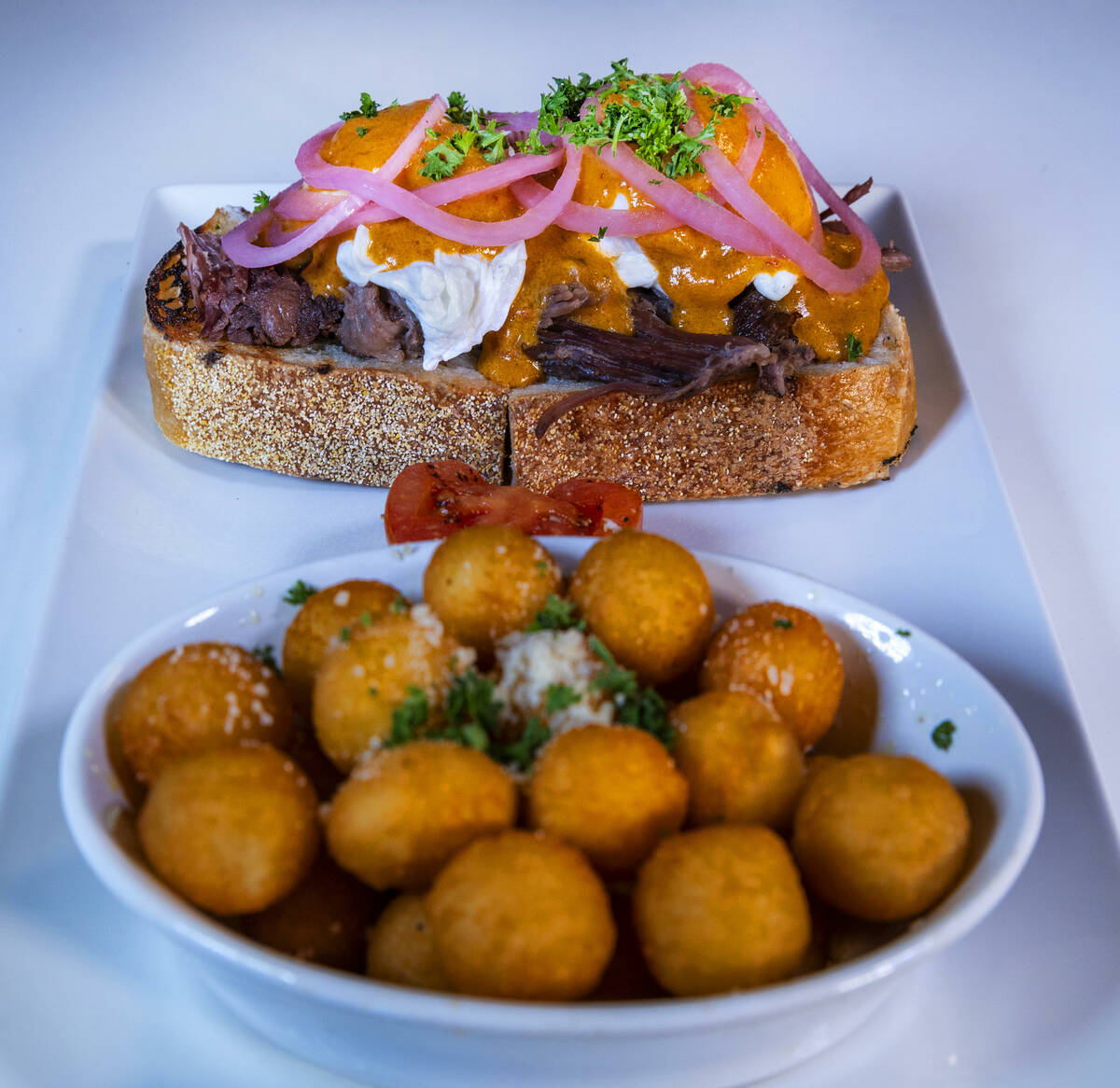 Short rib eggs Benedict from Toasted Gastrobrunch on Friday, Feb. 7, 2025, in Las Vegas . (L.E. ...