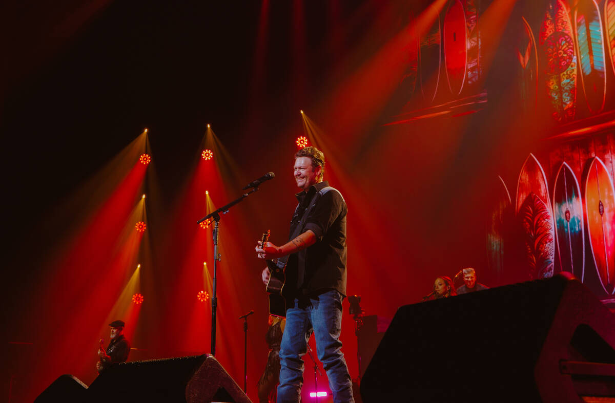Blake Shelton performs on the opening night of his six-show residency at the Colosseum at Caesa ...