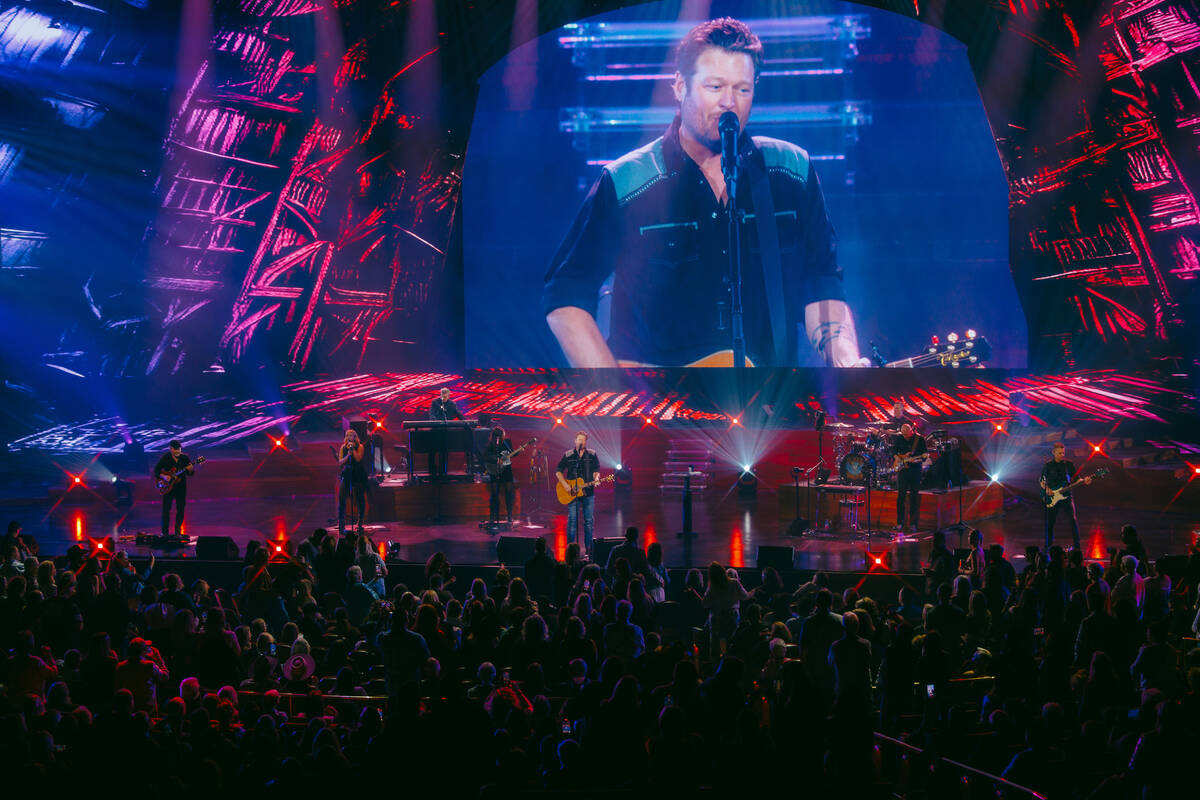 Blake Shelton performs on the opening night of his six-show residency at the Colosseum at Caesa ...