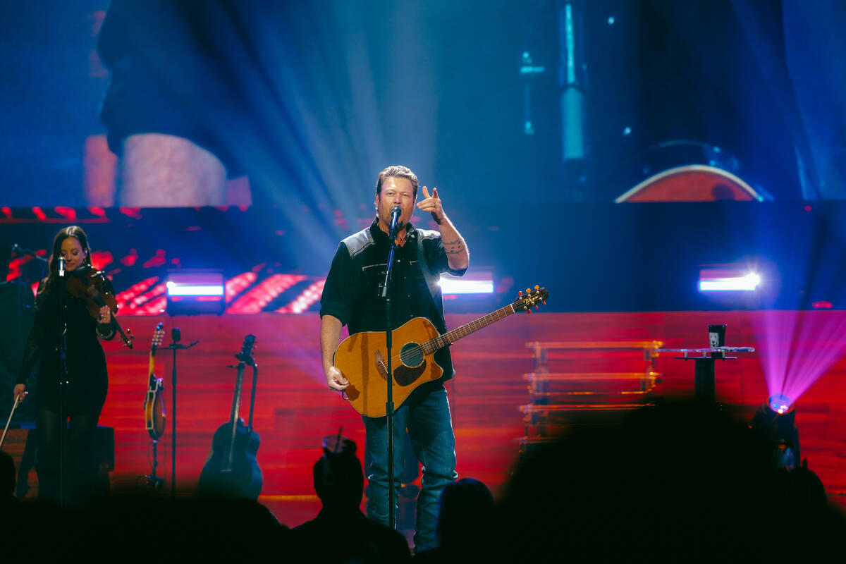Blake Shelton performs on the opening night of his six-show residency at the Colosseum at Caesa ...