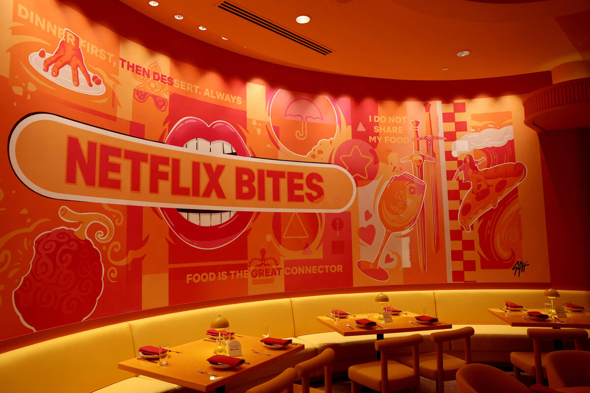 Netflix Bites at MGM Grand in Las Vegas is shown Monday, Feb. 10, 2025. The restaurant, which d ...