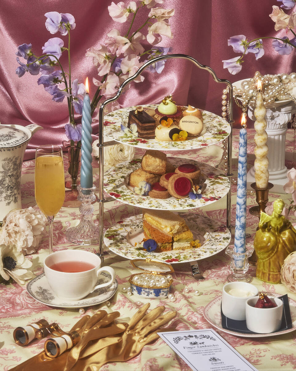 Bridgerton Regency Tea service from the Netflix Bites one-year culinary residency opening Feb. ...