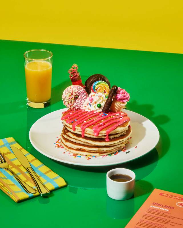 Sugar Rush Pancakes from the Netflix Bites one-year culinary residency opening Feb. 11, 2025, i ...