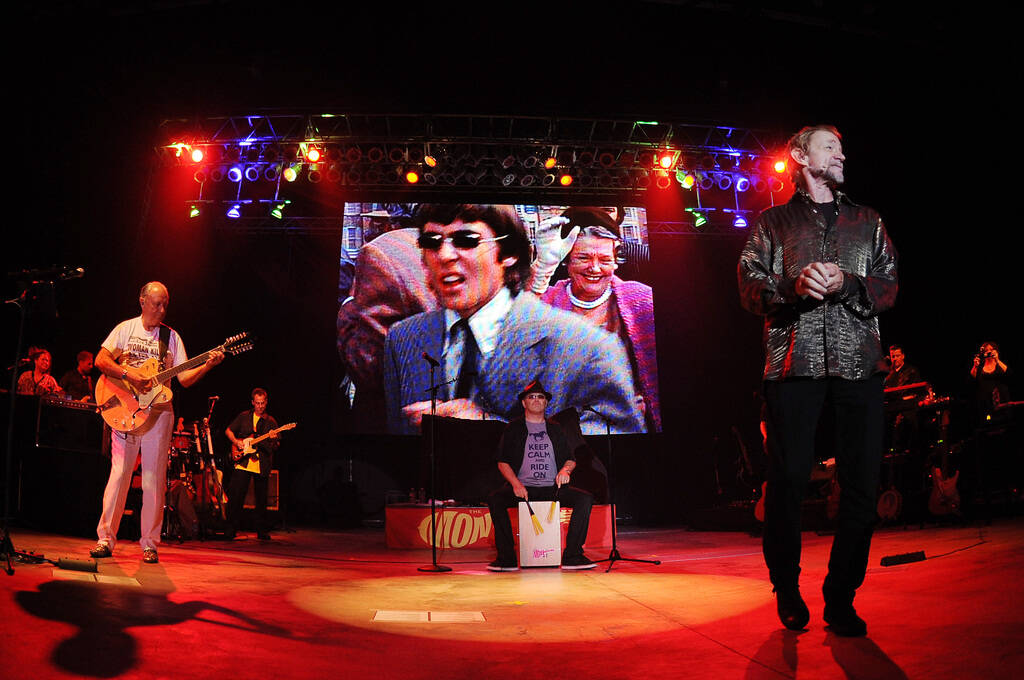 Here they come, yes, it’s quite a feat. The Monkees, from left Michael Nesmith, Micky Dolenz ...
