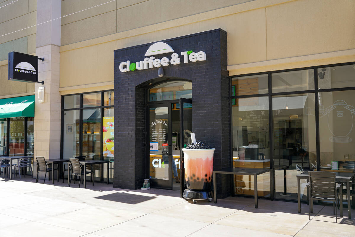 The entrance to the new Clouffee & Tea, which features a robot barista in the shop at Town Squa ...