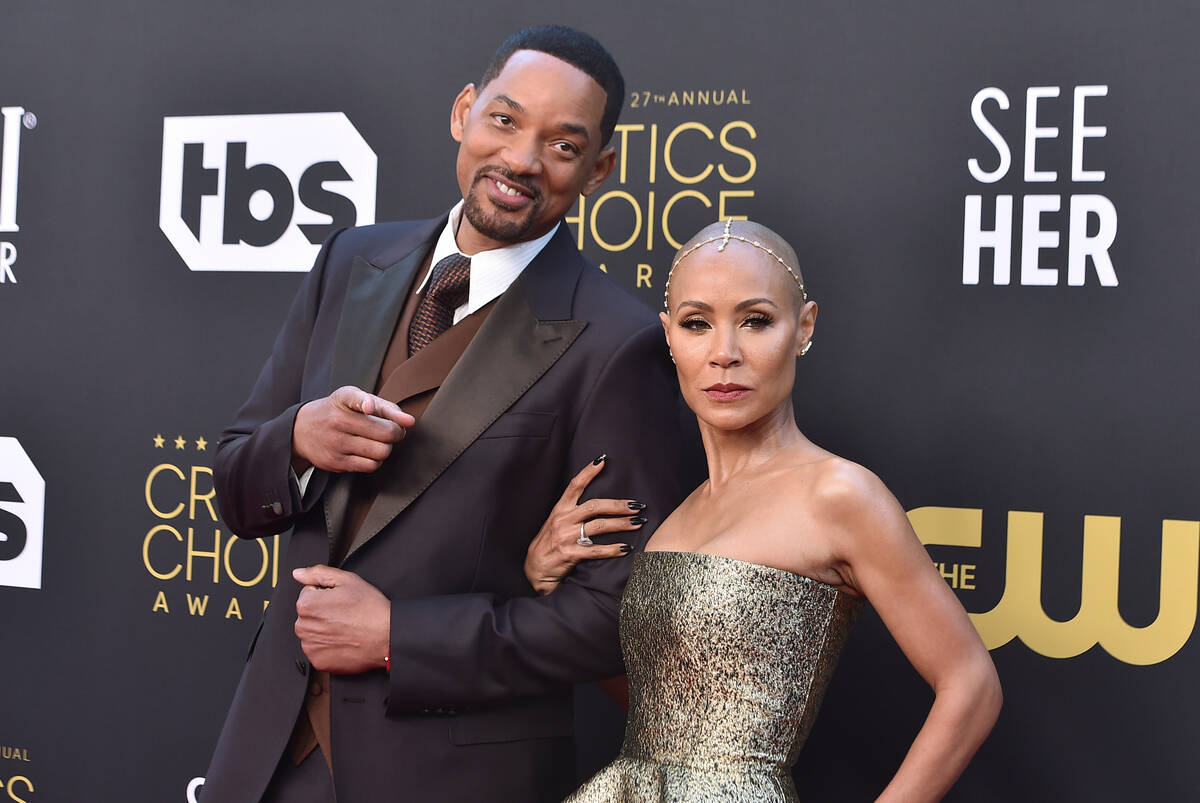Will Smith, left, and Jada Pinkett Smith arrive at the 27th annual Critics Choice Awards in Los ...