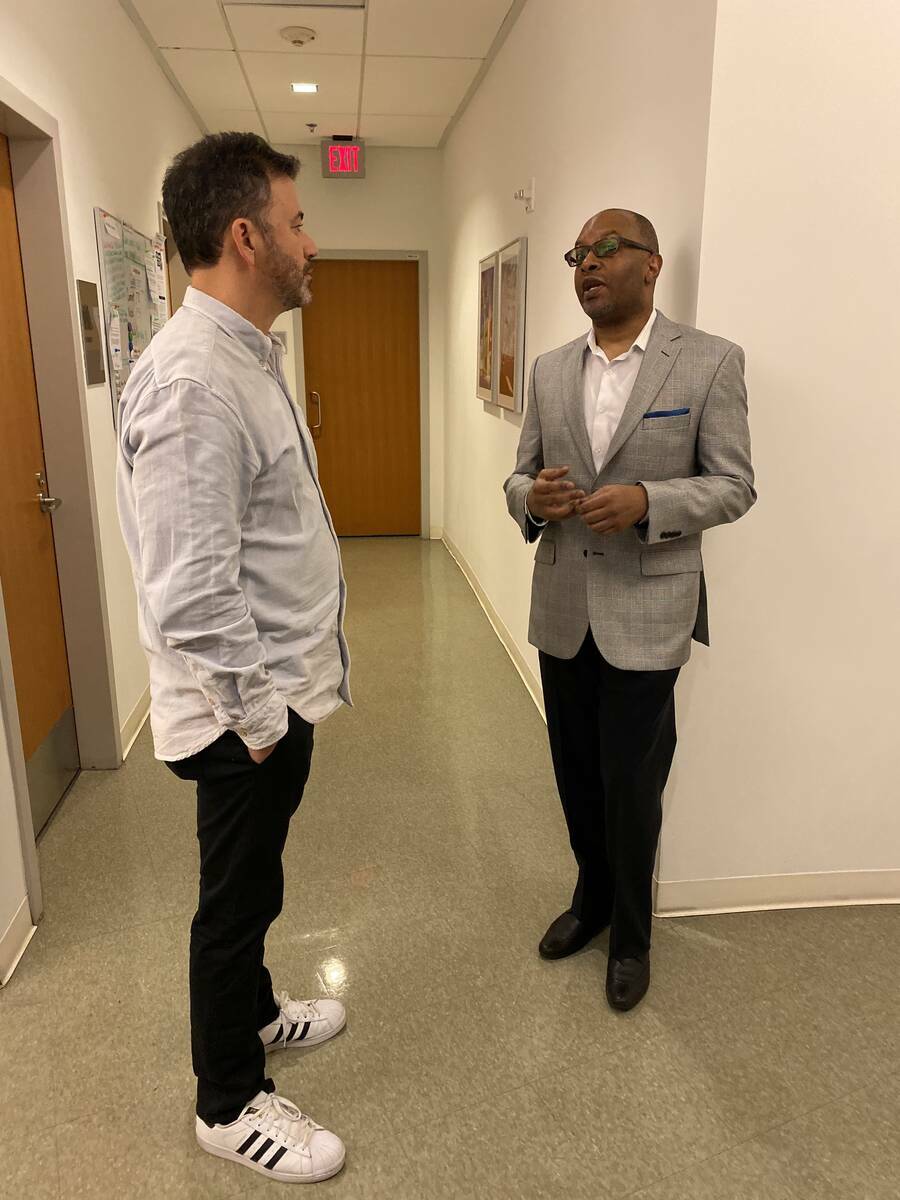Dr. Dylan Wint, of the Cleveland Clinic Lou Ruvo Center for Brain Health, chats with Jimmy Kimm ...