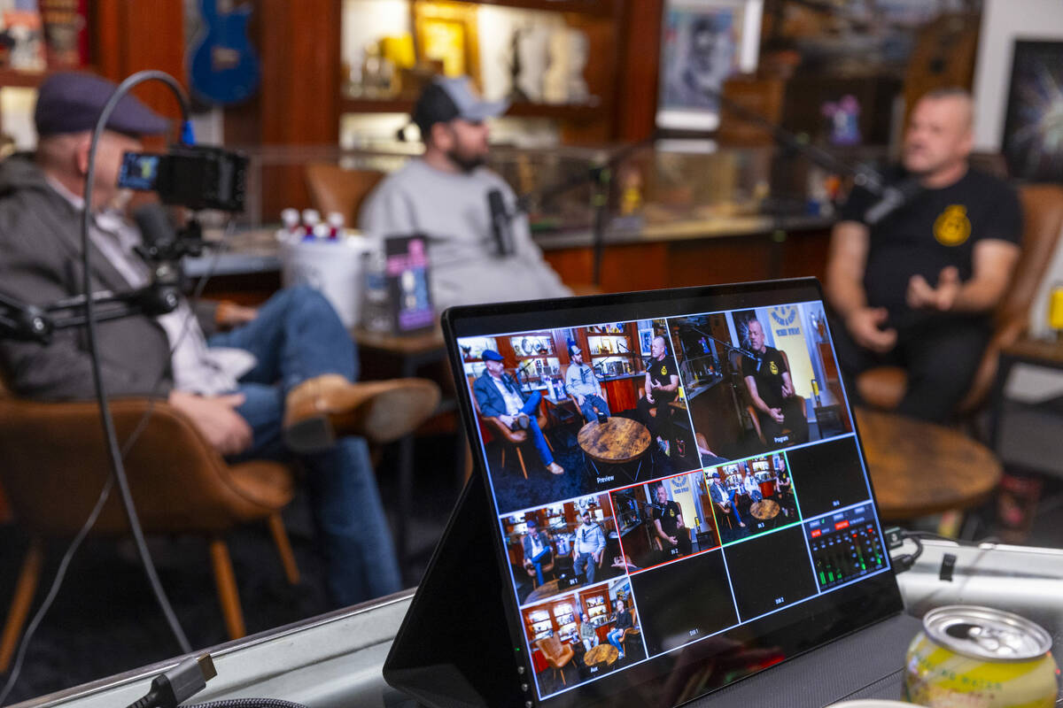 Video feeds of cameras as Rick Harrison and Austin "Chumlee" Russell talk with guest ...
