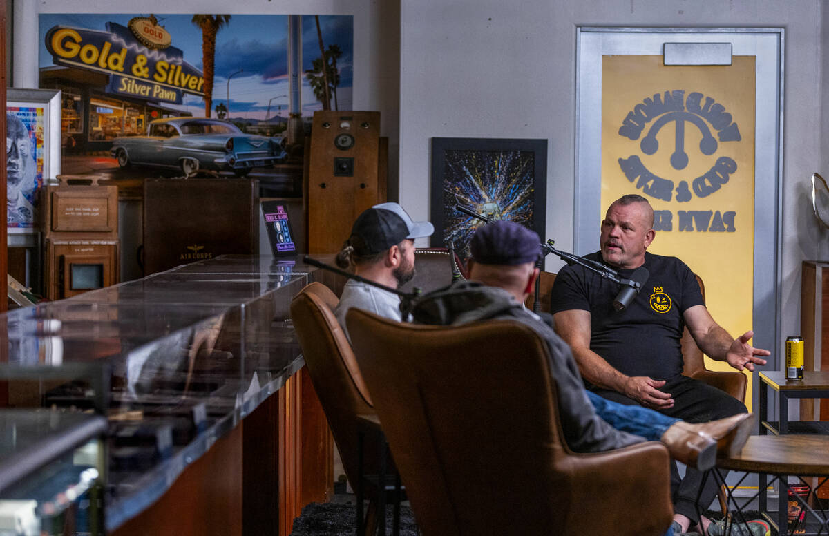 (From right) Former UFC champ Chuck Liddell talks with Rick Harrison and Austin "Chumlee&q ...