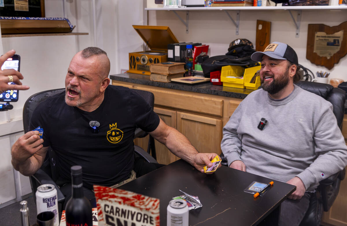 Former UFC champ Chuck Liddell is pumped up as Austin "Chumlee" Russell has him open ...