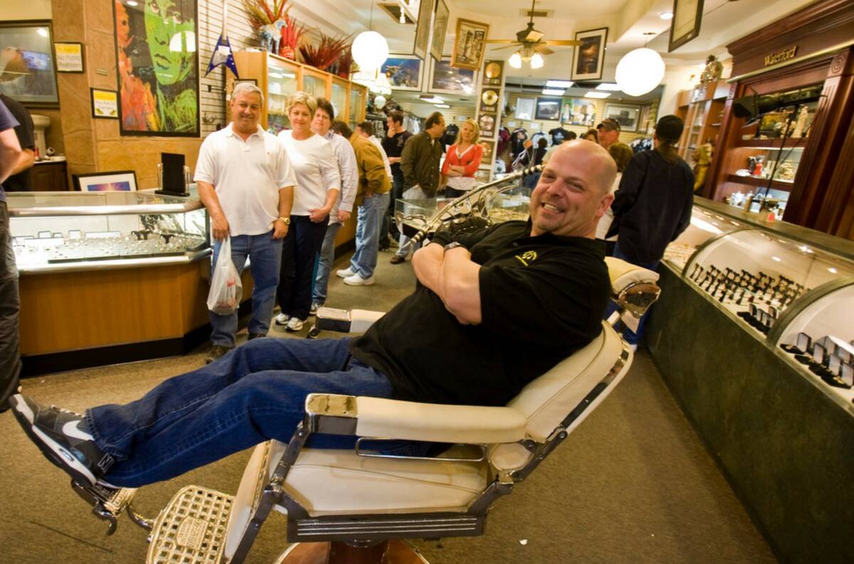 Gold & Silver Pawn Shop’s Rick Harrison reclines in a barber chair at his shop on Fe ...