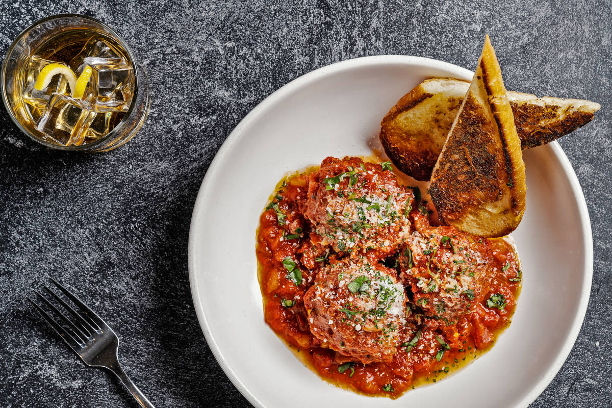 Nona’s meatballs from River Rock Pizza & Pasta in Arizona Charlie’s Decatur in ...