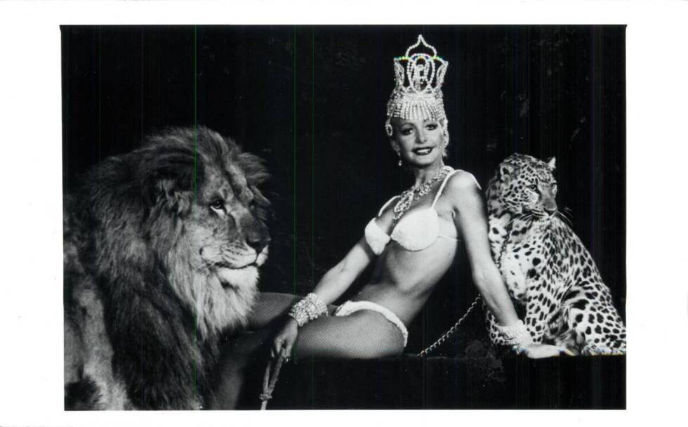 Dasha Ferco of the family’s magic act in the “Casino de Paris” show at the Dunes with her ...