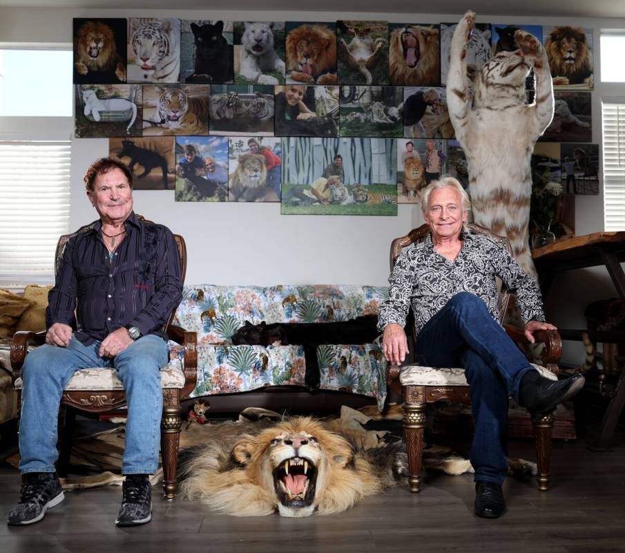 Ferdinand, left, and Tony Fercos pose for a photo at Tony’s Las Vegas home Thursday, Jan ...