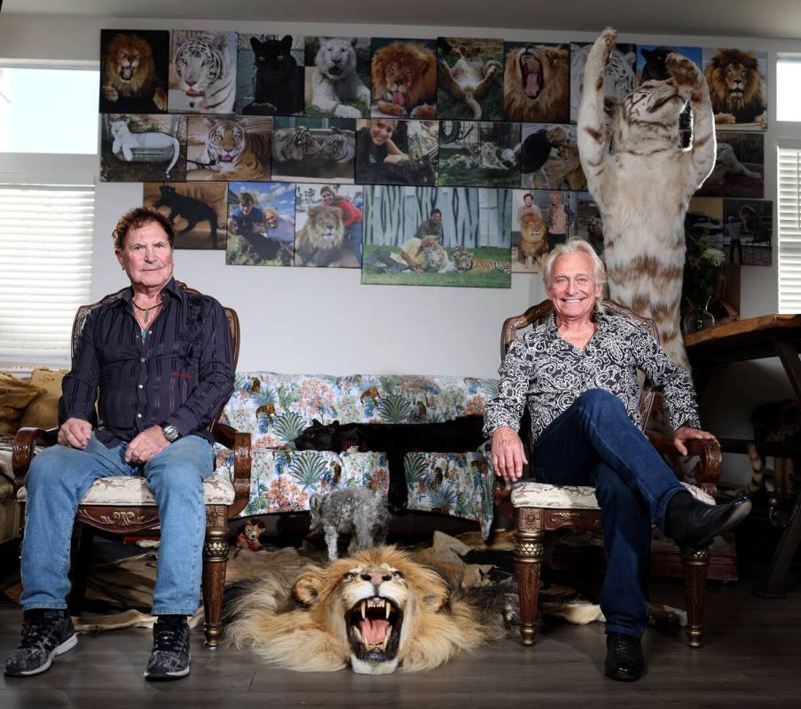 Ferdinand, left, and Tony Fercos pose for a photo at Tony’s Las Vegas home Thursday, Jan ...